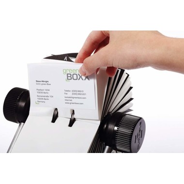 DURABLE Fichier rotatif VISIFIX FLIP 248101 noir, p. 400 cartes 104x72mm