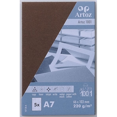 ARTOZ Biglietti da visita 1001 A7 107136146 220g, marrone 5 fogli