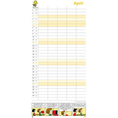 HEYE Planificateur Peanuts 2026 1589+26 1M/1P AL 5 colonnes 21x45cm