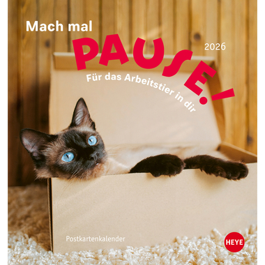 HEYE Postkarten.Kalender Pause 2026 23023+26 1M/1S DE 16x17cm