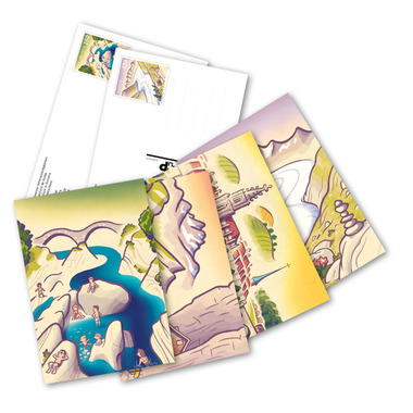 Set di cartoline postali illustrate affrancate «Attrazioni in Svizzera»