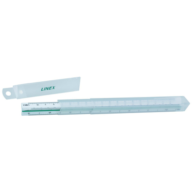 LINEX Dreikantmassstab 30cm 100413048 weiss/farbig
