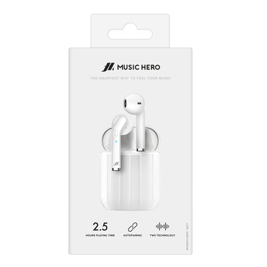 Wireless stereo earphones with 300mAh charging base, multifunction buttons for music and calls