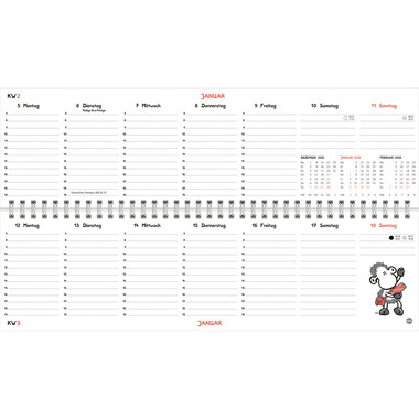 HEYE Wochenplaner Sheepworld 2026 21742+26 1W/1S DE 32.5x9.3cm