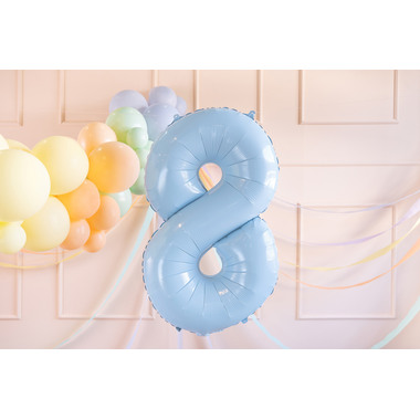 PARTYDECO Palloncino in foil no. 8 72cm FB230P8001J azzurro