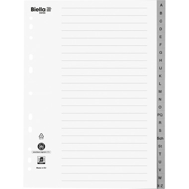 BIELLA Register PP A4 47142400U grau A-Z 24-teilig