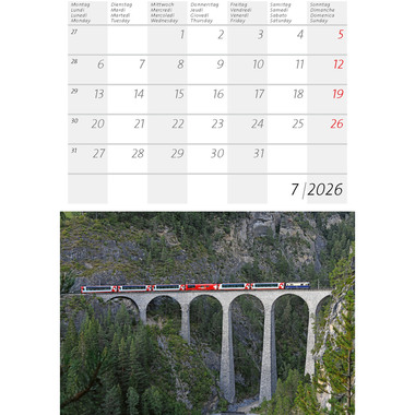 CALENDARIA Bildkalender 2026 9783036205380 Bernina / Glacier ML 14.8x22cm