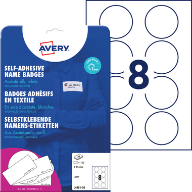 AVERY ZWECKFORM Etichette 65mm L4881-20 bianco 20 fogli/160 pezzi