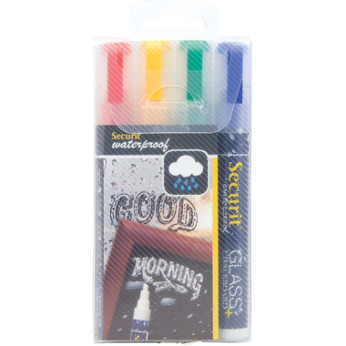 SECURIT Marker Gesso 2-6mm SMA610-V4 ass., impermeabile 4 pezzi