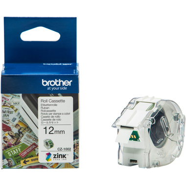 PTOUCH Colour Paper Tape 12mm/5m CZ-1002 VC-500W Compact Label Printer