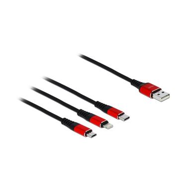 Delock cavo di ricarica USB USB-A /-C/Micro-USB B/Lightning 0,3 m