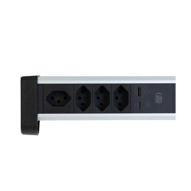 Schönenberger table power strip Alu-Office-Line 4 × T13 USB-C/A