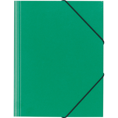 EROLA Gummibandmappe 650my A4 33299 grün Pressspan 3 Klappen