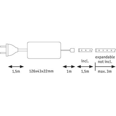 Paulmann Ruban à LED MaxLED 500 2700 K, 1.5 m Ensemble de base