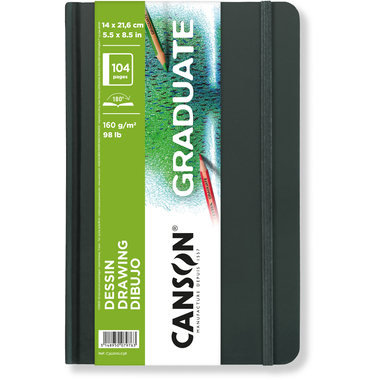 CANSON Skizzenbuch Graduate A5 31200L038 blanko, 160g 52 Blatt