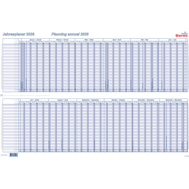 BEREC Jahresplaner 2026 B 5702/26 1J/1S blau 60x90cm