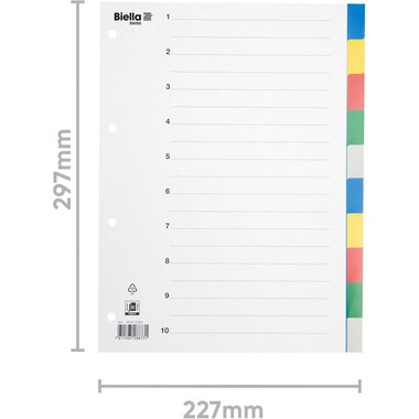 BIELLA Register PP A4 46341000U farbig 10-teilig