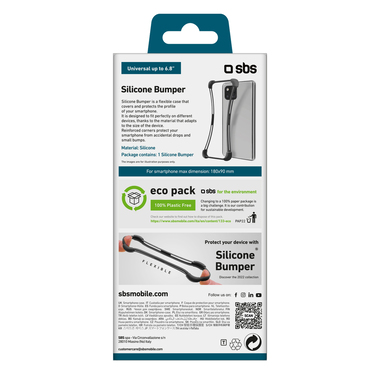 Flexible universal bumper for phones up to 6.8"