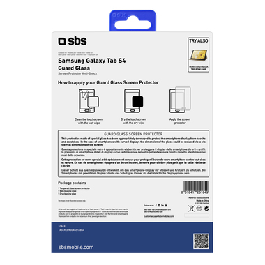 Protection écran en verre trempé pour Samsung Galaxy Tab S4