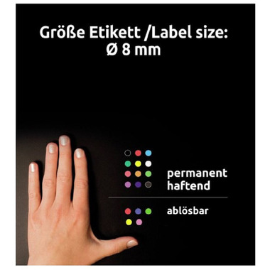 AVERY ZWECKFORM Markierungspunkte 8mm 3589 Rot, ablösbar 4 Blatt