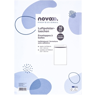 NOVOOO Enveloppe molleton Gr.7 E-1712142 blanc, 250x350mm 10 pièces