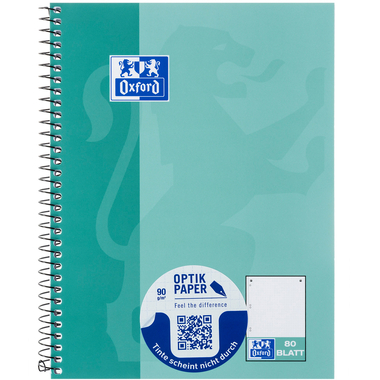 OXFORD Collegeblock SCRIBZEE A5+ 400132392 dotted, vert bleu 80 flls.