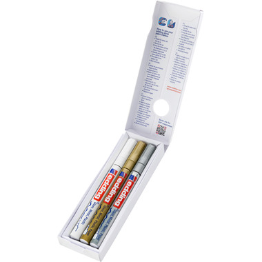 EDDING Paintmarker 751 1-2mm 751-E3-met gold/silver/white 3 Stück