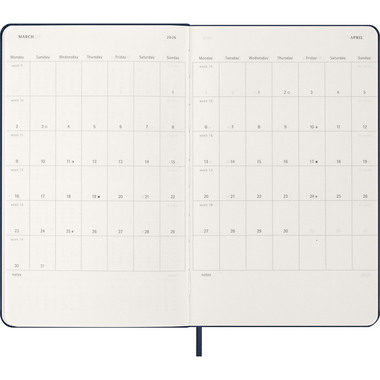 MOLESKINE Agenda Classic Large 2026 DHB2012DC3Y26 1T/1S saphir HC 13x21cm