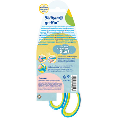 PELIKAN Schere spitz Griffix 810241 fresh blue, Rechtshänder