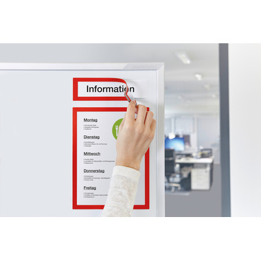 MAGNETOPLAN Cadre aimant magnetofix 1131706 rouge, Topsign 232x52mm 5 pcs.