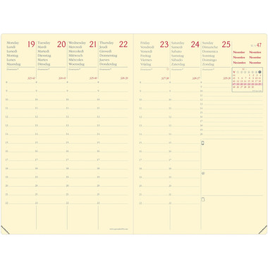 QUO-VADIS Agenda Silk Aff.Prest. 2027 2851021Q 1W/2S grün ML 10x15cm