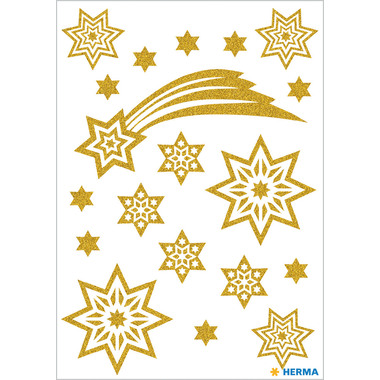 HERMA Sticker Weihnachten 3726 gold 19 Stück/1 Blatt