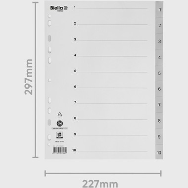 BIELLA Register PP A4 47141000U grau 1-10