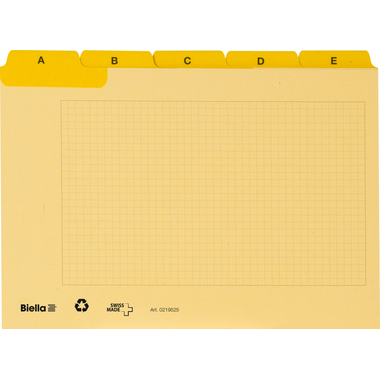 BIELLA Cartes-quides A-Z A5 21952520U jaune carré 25 pcs.