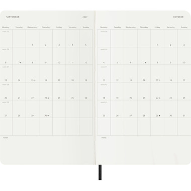MOLESKINE Agenda Classic Large 2027 DSB12WH3Y27 1W/2S schwarz SC 13x21cm