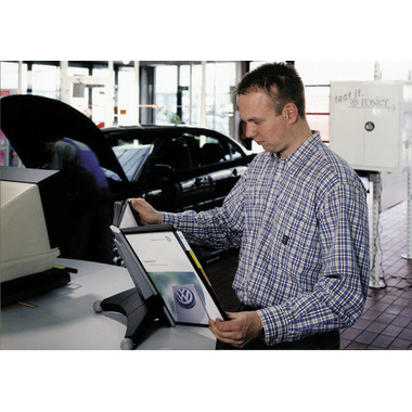 DURABLE Displaysystem SHERPA Table 10 563222 grau/schwarz,10 Sichttafeln A4