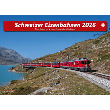 CALENDARIA Bildkalender 2026 9783036205199 Eisenbahnen ML 31.5x23cm