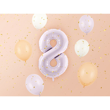 PARTYDECO Ballon en plastique no. 8 72cm FB230G-8-014 violet