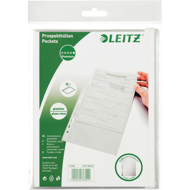 LEITZ Dossier PP A5 47756002 transparent 15 pcs.