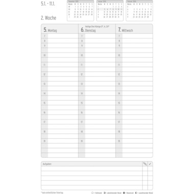 CHRONOPLAN Chronobook Black&White 2026 50936Z.26 1S/2P bianco SC A5