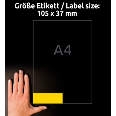 AVERY ZWECKFORM Etiketten 105x37mm 3455 Universal, gelb 100Bl./16St.