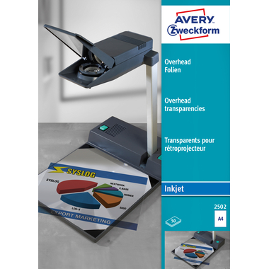 AVERY ZWECKFORM Overhead-Folie A4 2502 0,11mm Inkjet 50 Blatt
