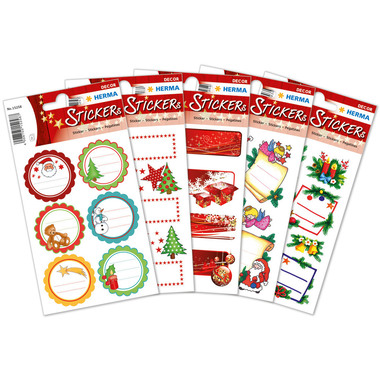 HERMA Sticker Geschenk Weihnachten 15258 12 Stück /2 Blatt