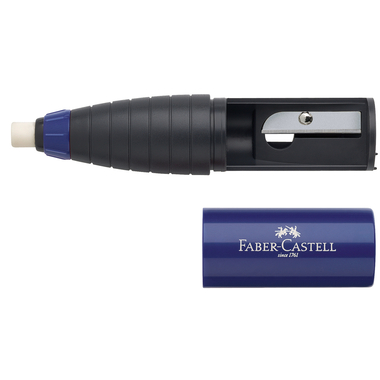 FABER-CASTELL Radierer-Spitzer Kombi 184401 rot/blau, ass.