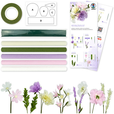 URSUS DIY Set Papier crépon fleurs 27030002F violet