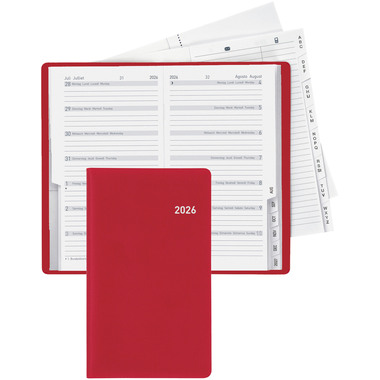 BIELLA Agenda Bern 2026 851572470026U 1S/1P rouge vin ML 8.7x15.3cm