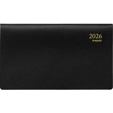 BREPOLS Agenda Omniplan Genova 2026 0.738.2051 1S/2P nero 9x16cm