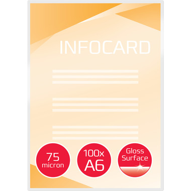 GBC Pelicole per laminazione A6 3743152 lucido, 75my 100 pezzi