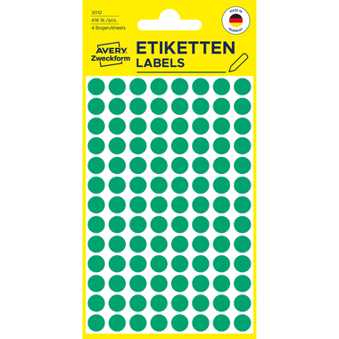 AVERY ZWECKFORM Marcatori 8mm 3012 verde 416 pz.