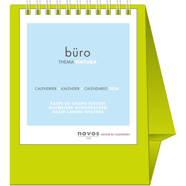 NOVOS Tischkalender Natura 2026 997090 1M/1S hellgrün ML 11.5x14cm